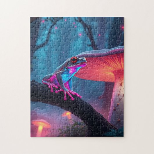 kikker magische paddestoel legpuzzel (Verticaal)