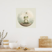 Kikker meditatie paardenbloem poster (Keuken)