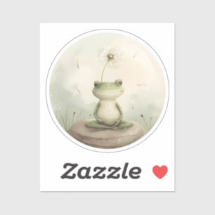 Kikker meditatie paardenbloem sticker