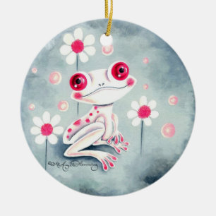 Kikker Meisjesachtig Roze Schattig Keramisch Ornament