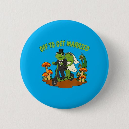 Kikker Meme Bruiloft Bachelorette Feest Gaat Trouw Ronde Button 5,7 Cm (Voorkant)