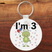 Kikker met ballonnen 3e verjaardag sleutelhanger (Voorkant)