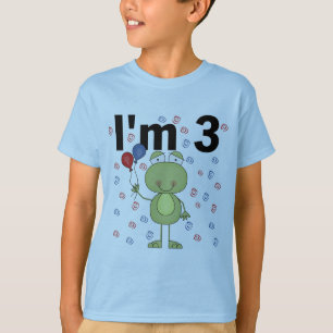 Kikker met ballonnen 3e verjaardag t-shirt