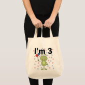 Kikker met ballonnen 3e verjaardag tote bag (Voorkant (product))