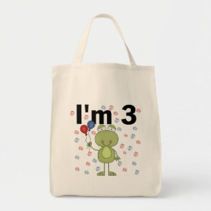 Kikker met ballonnen 3e verjaardag tote bag