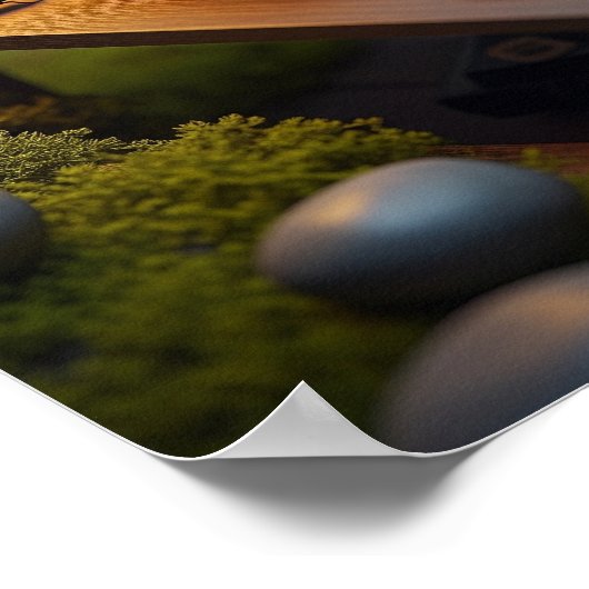 Kikker met behulp van een computer poster (Hoek)