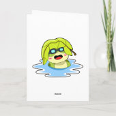 Kikker met blad bij het zwemmen kaart (Achterkant)