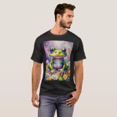 Kikker met bloem digitale kunst t-shirt (Voorkant volledig)