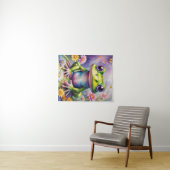 Kikker met bloem digitale kunst wandkleed (In Situ (horizontaal))