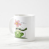 Kikker met bloem koffiemok (Voorkant links)