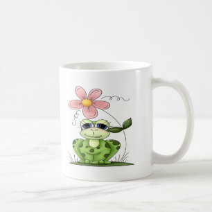 Kikker met bloem koffiemok