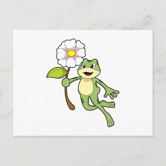 Kikker met Bloem.PNG Briefkaart (Voorkant)