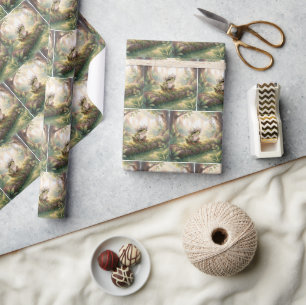Kikker met bloemenkroon in bos cadeaupapier