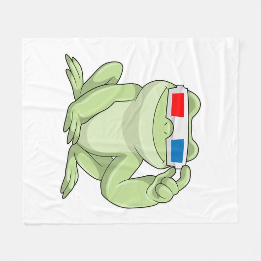 Kikker met bril fleece deken (Voorkant (Horizontaal))