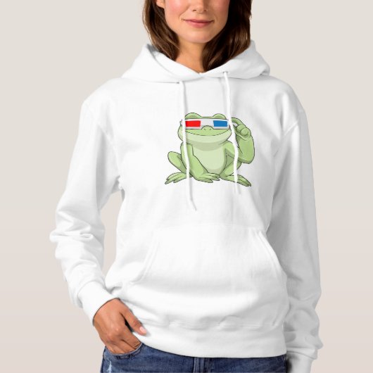 Kikker met bril hoodie (Voorkant)