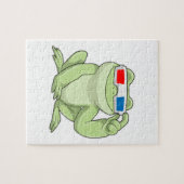 Kikker met bril legpuzzel (Horizontaal)