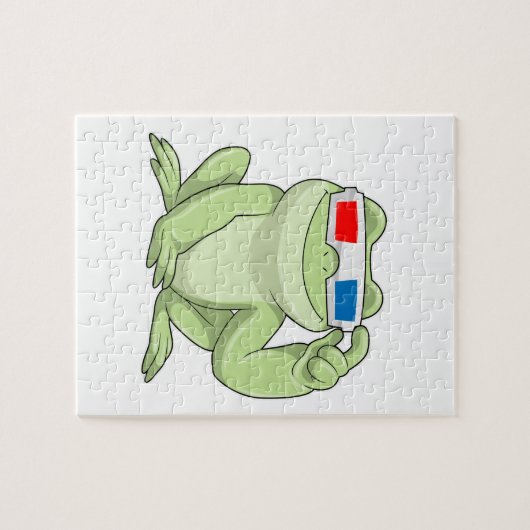 Kikker met bril legpuzzel (Horizontaal)