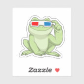 Kikker met bril sticker (Vel)