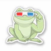 Kikker met bril sticker (Voorkant)