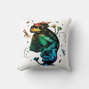 Kikker met champignon Cottcore Hand Drawn Style Kussen