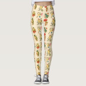Kikker met champignon Cottcore stijl Pattern Desig Leggings (Voorkant)