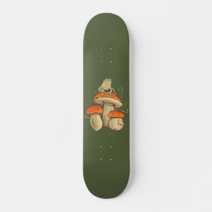  kikker met champignons cottagecore persoonlijk skateboard