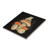 kikker met champignons cottagecore tegeltje (Zijkant)