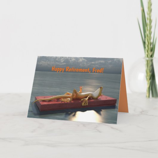 Kikker met Cocktail Sun zwemmen Happy Retirement Kaart (Voorkant)