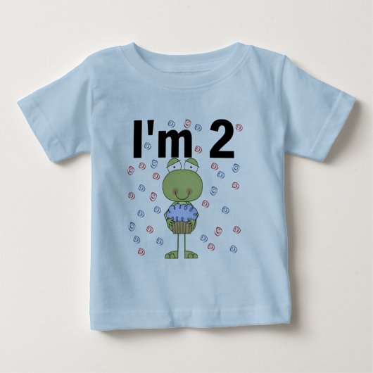 Kikker met cupcake 2e verjaardag Tshirts (Voorkant)