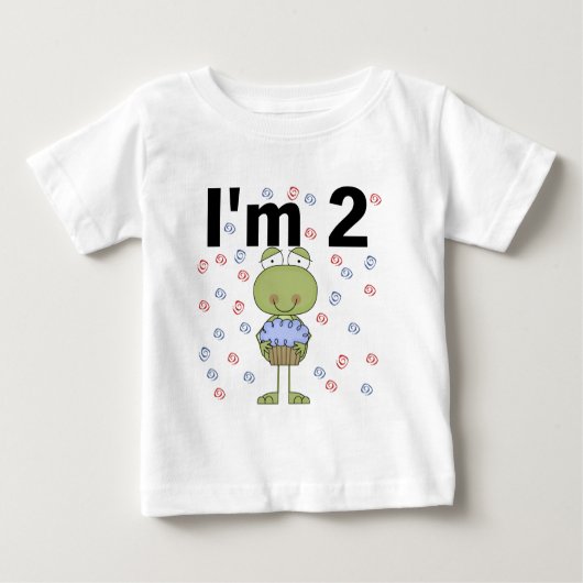 Kikker met cupcake 2e verjaardag Tshirts (Voorkant)
