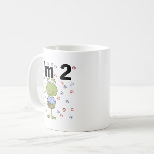 Kikker met cupcake 2e verjaardag Tshirts Koffiemok (Voorkant links)