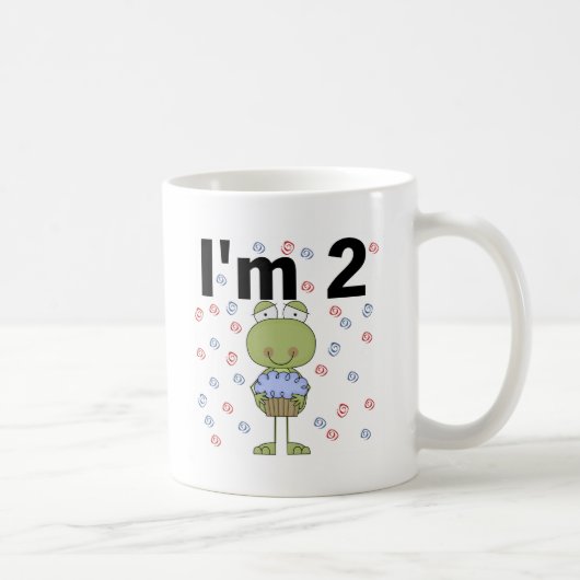 Kikker met cupcake 2e verjaardag Tshirts Koffiemok (Rechts)