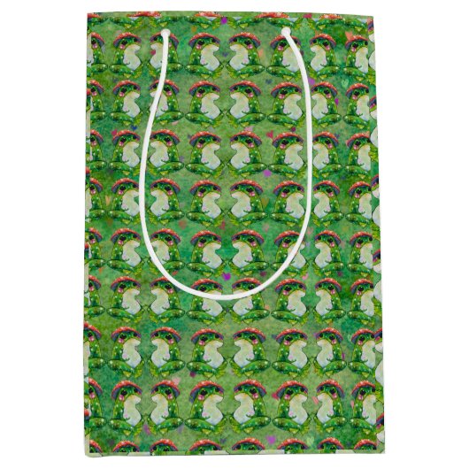 Kikker met de naam Clover Medium Cadeauzakje (Voorkant)