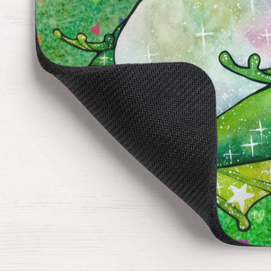 Kikker met de naam Clover Muismat (Hoek)