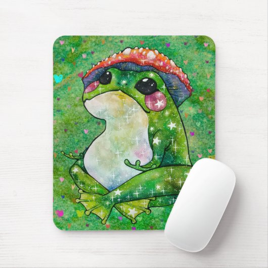 Kikker met de naam Clover Muismat (Met muis)