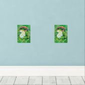 Kikker met de naam Clover Muurkunst Sets (Houten vloer)