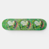 Kikker met de naam Clover Persoonlijk Skateboard (Horizontaal)