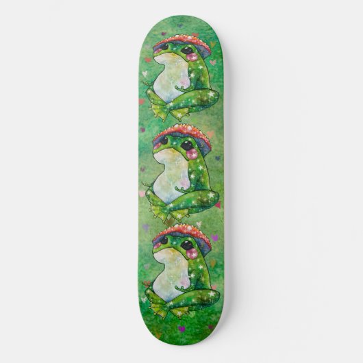 Kikker met de naam Clover Persoonlijk Skateboard (Voorkant)