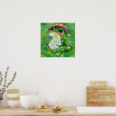 Kikker met de naam Clover Poster (Keuken)