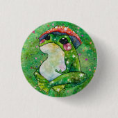 Kikker met de naam Clover Ronde Button 3,2 Cm (Voorkant)