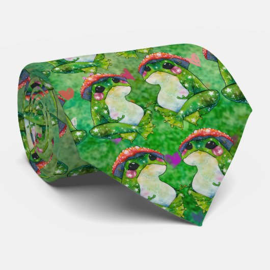 Kikker met de naam Clover Stropdas (Opgerold)