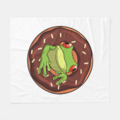 Kikker met Donut Fleece Deken (Voorkant (Horizontaal))