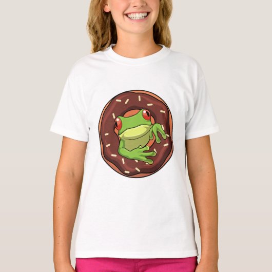Kikker met Donut T-shirt (Voorkant)