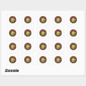 Kikker met Donut Vierkante Sticker (Vel)