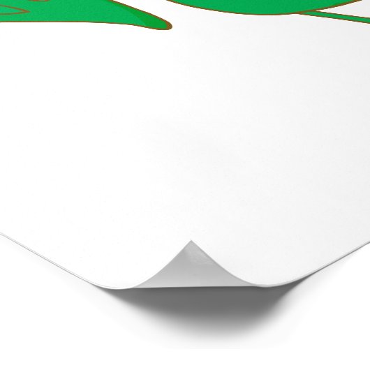 kikker met een leuke groene cartoon poster (Hoek)