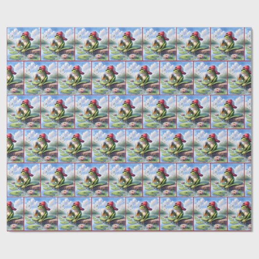 Kikker met een Mok bier Cadeaupapier (Vlak)