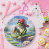 Kikker met een Mok bier Papieren Bordje (Feest)