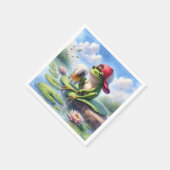 Kikker met een Mok bier Servet (Hoek)