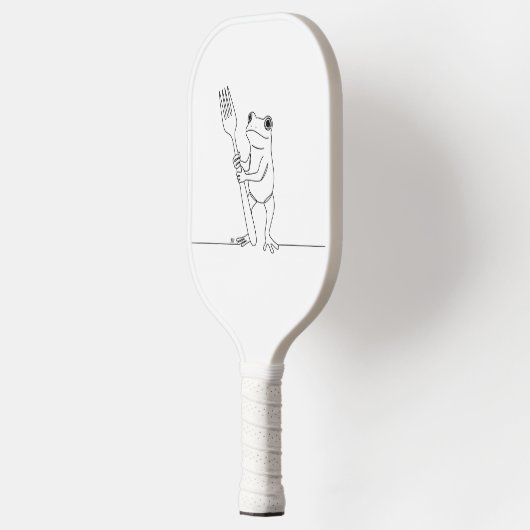 Kikker met een vork pickleball paddle (Links)