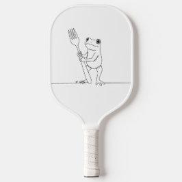 Kikker met een vork pickleball paddle